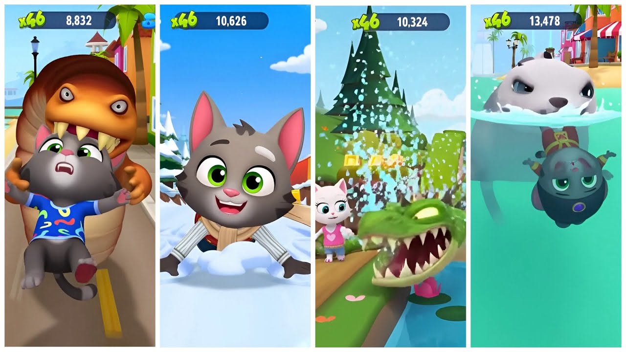 Смешные неудачи в игре Talking Tom Gold Run