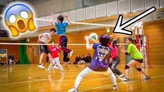 (Volleyball match) Shocking video of face dig up close
