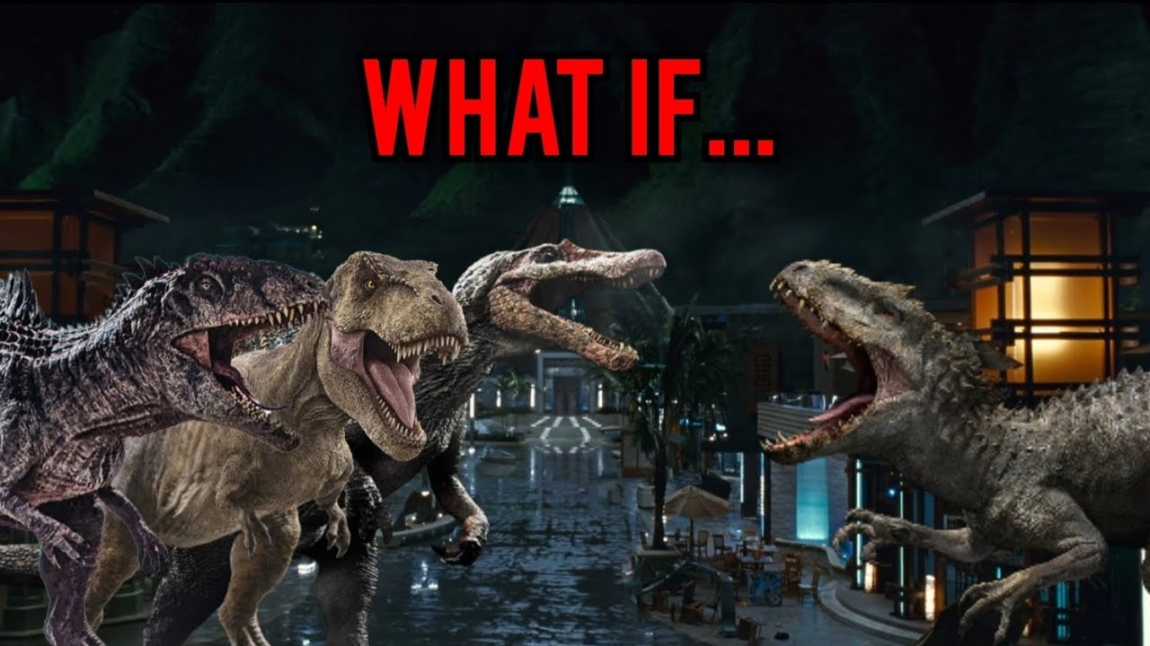 E SE... (JURASSIC WORLD - 2015) - T rex, Giganotossauro, Espinossauro vs Indominus rex
