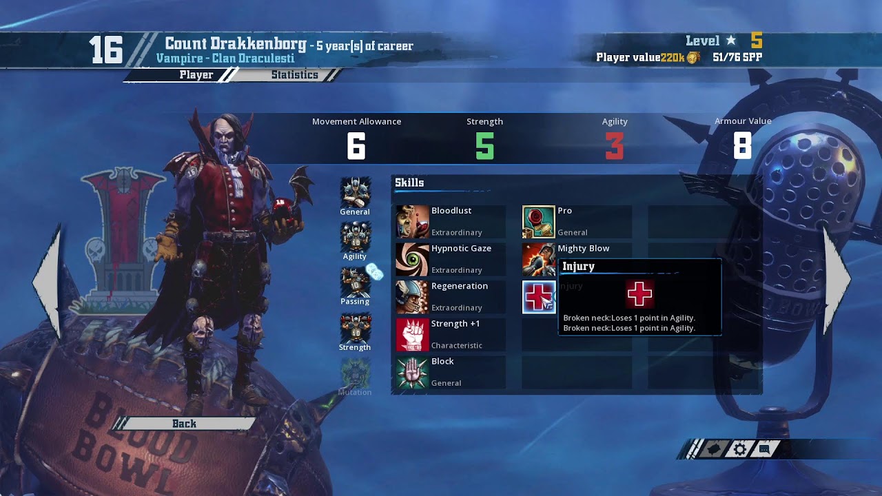 BLOOD BOWL 2 Platinum League Game 3 - Clan Draculesti (Vampires) vs Warpstone Drills (Underworld)