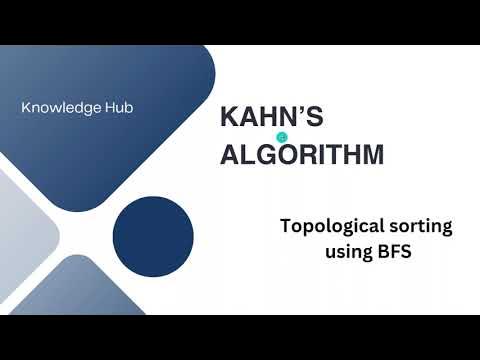Kahn's Algorithm | Topological sorting using BFS |19-04-2024 - YouTube