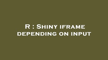R : Shiny iframe depending on input