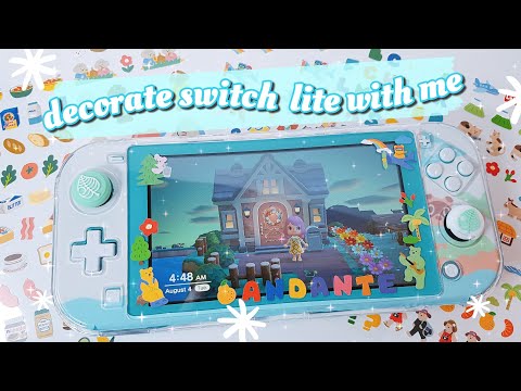 Decorate Nintendo Switch Lite Turquoise with Me/Animal Crossing Accessories Unboxing