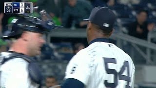 KC@NYY: Chapman makes his Yankees debut in the 9th