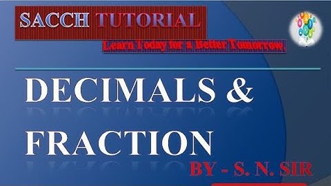 Decimal & Fraction /Part-01@ITI Workshop calculation and science / fraction/दशमलव भिन्न