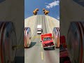 Wired Bollards Vs Colorful Cars &amp; Cargo Flatbed Vans Crashed BeamNG drive