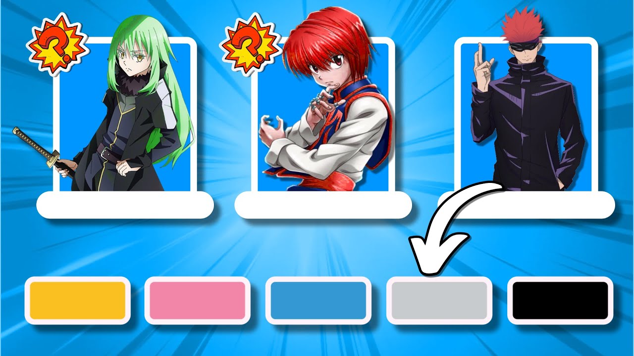 Try to Guess The Anime Character's Hair Color | Anime Hair Quiz - YouTube