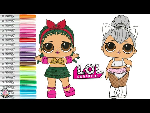 LOL Surprise Dolls Coloring Book Pages Coconut QT and Kitty Queen LOL Surprise Glam Glitter Series