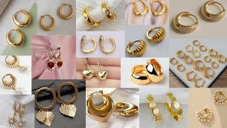 Latest Stylish small gold Bali earrings design// beautiful hoop earring designs 2021