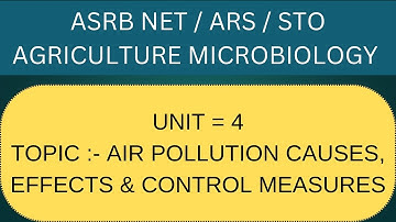 AIR POLLUTION CAUSES, EFFECTS & CONTROL MEASURES FOR ASRB NET AGRICULTURE MICROBIOLOGY #asrbnet2025