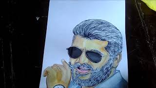 Thala birthday special.... Done by  Jegan.... Thala ajith kumar painting ...
