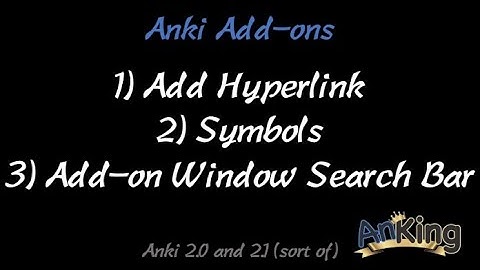 Anki: Hyperlink - Symbols - Addon Window Search Bar