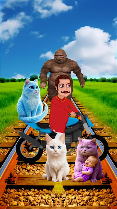 White colors Cute cat & baby vs wolf&traindriver tom vfx honey ④😄 #funny 😂 #video 😄