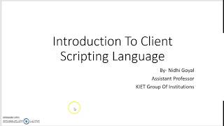 Introduction To Client Side Scripting Language