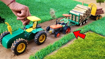 diy mini tractor trolley loading | stuck in mud | 10$ science project | P5@TechCreatorsOfficial