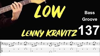 LOW (Lenny Kravitz) How to Play Bass Groove Cover with Score & Tab Lesson Resimi