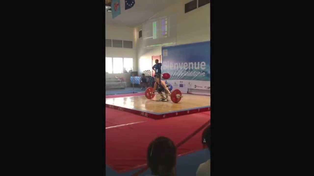 Erika Ropati Frost 71kg snatch- Oceania Weightlifting Championships 2014
