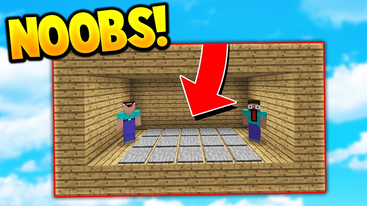 Two Noobs Build A Floating Trap House Minecraft Skywars Trolling Youtube - build your own noob trapfree play roblox