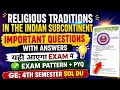 Religious Traditions In The Indian Subcontinent Important Questions With Answers 4th Semester SOL DU