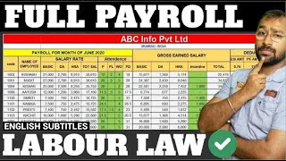 🔴How to make Payroll in Excel for beginners | Payroll Calculation as per Labour Laws screenshot 3
