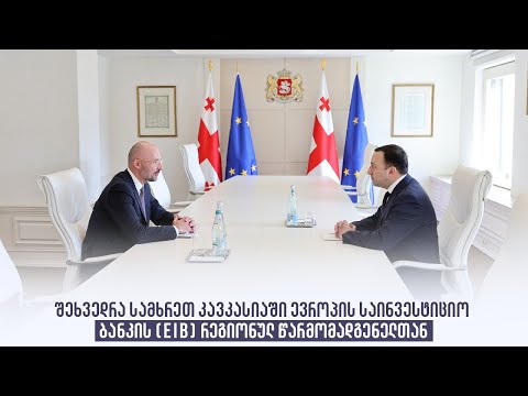 შეხვედრა სამხრეთ კავკასიაში ევროპის საინვესტიციო ბანკის (EIB) რეგიონულ წარმომადგენელთან