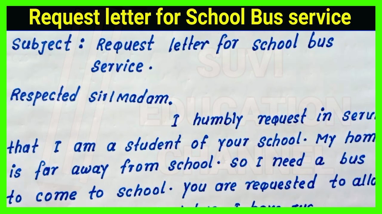 application letter for bus service in school