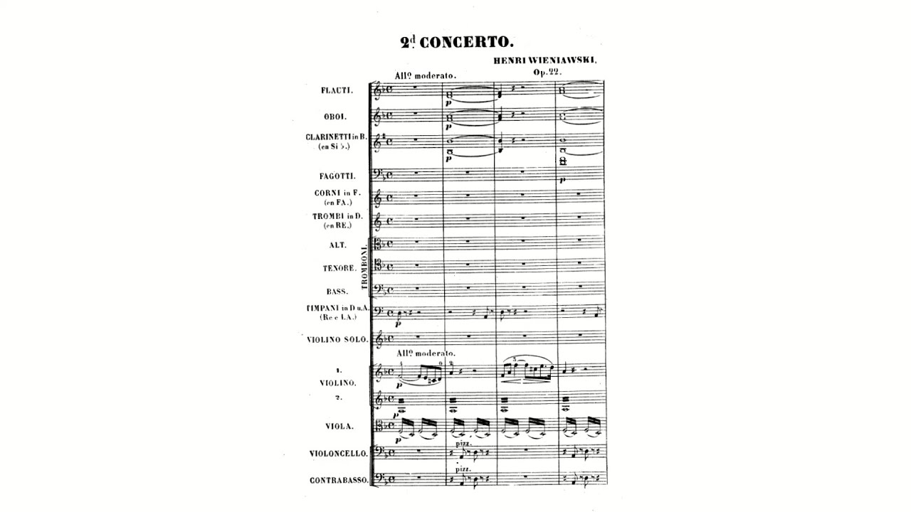 Wieniawski: Violin Concerto No. 2 in D minor, Op. 22 (with Score)