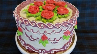 Пошаговый РЕЦЕПТ приготовления торта КРЕЩАТЫЙ ЯР Украшение торта кремом в стиле ЛАМБЕТ