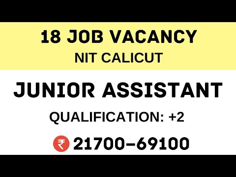 Junior Assistant | NIT Calicut | Jobs