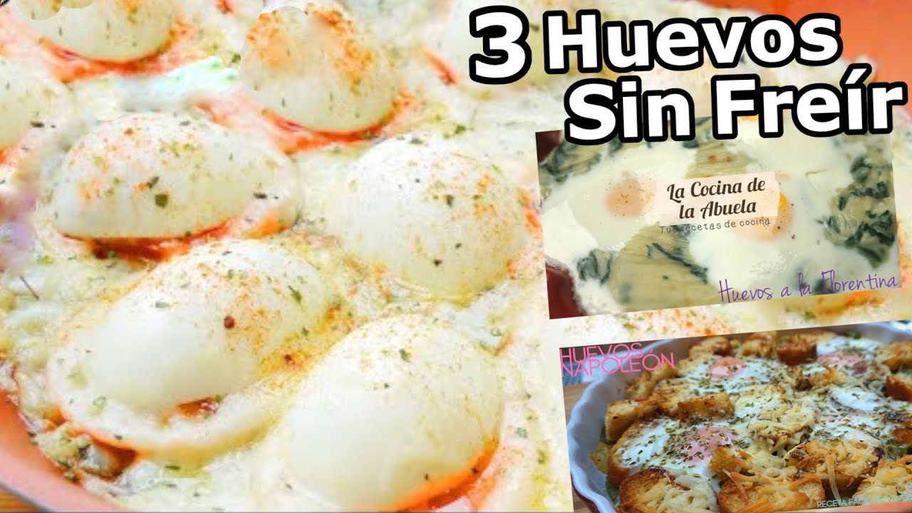3 recetas de HUEVOS SIN FREÍR 🍳😋 FÁCILES y RÁPIDAS (LAS 3 MEJORES recetas)