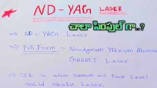Nd Yag laser Construction and Working Explanation in telugu , engineering physics classes ,#viral ,