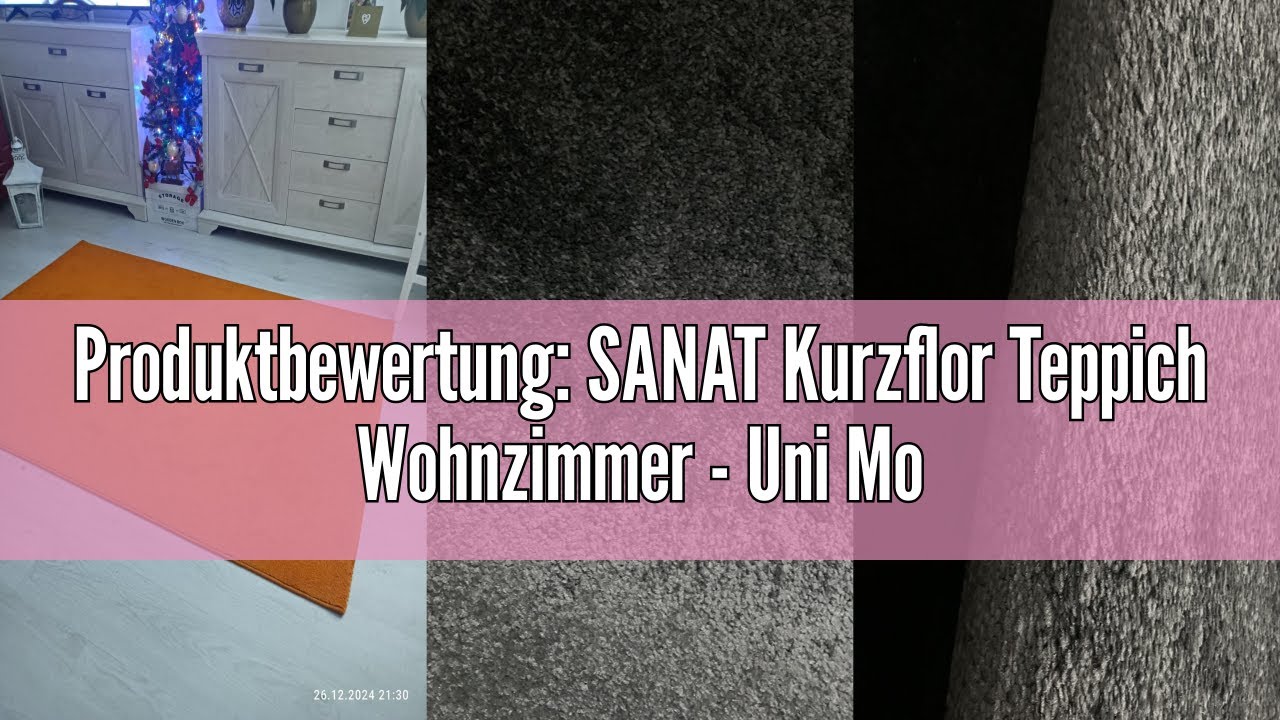 Produktbewertung: SANAT Kurzflor Teppich Wohnzimmer - Uni Modern Teppiche fürs Schlafzimmer, Arbeits
