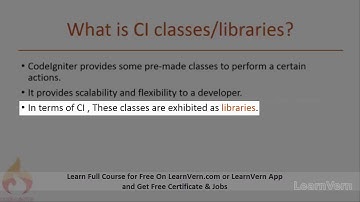 What is Classes and Libraries in CodeIgniter? - Free On LearnVern