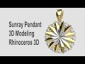 Sunray Custom Pendant-Jewelry CAD Design Tutorial 3D Modeling with Rhino 7 #168