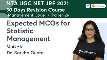 Expected MCQs for Statistic Management | UGC NET-JRF 2021 | Management Code-17 | Dr. Barkha Gupta