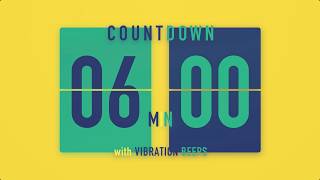6 Minute Countdown Timer ⚡️ Flip Clock with Vibration Beeps