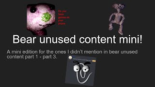 Roblox bear - Unused Content mini!