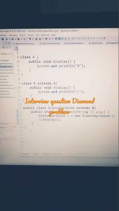 Diamond problem code in java - YouTube