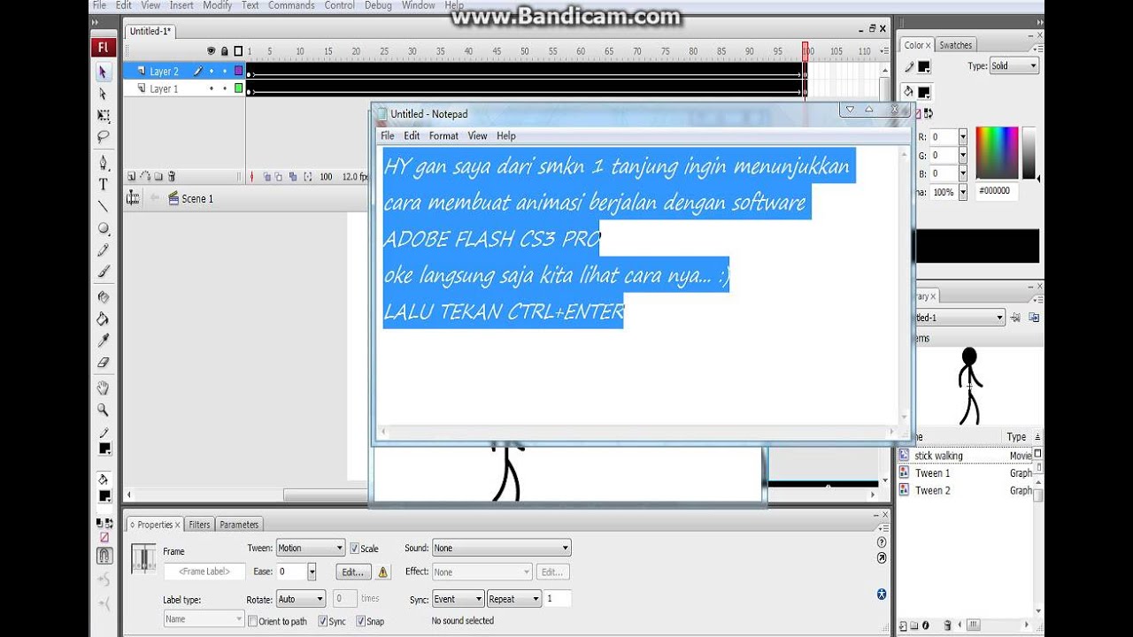 Cara membuat Animasi  dengan Menggunakan Adobe  Flash  CS3 