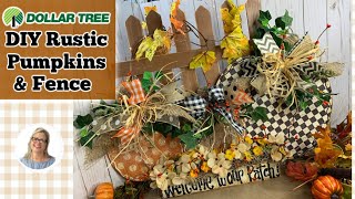 DIY Rustic Pumpkins | Dollar Tree Pumpkins 2019 | How to Create a Picket Fence | How to Paint a Sign