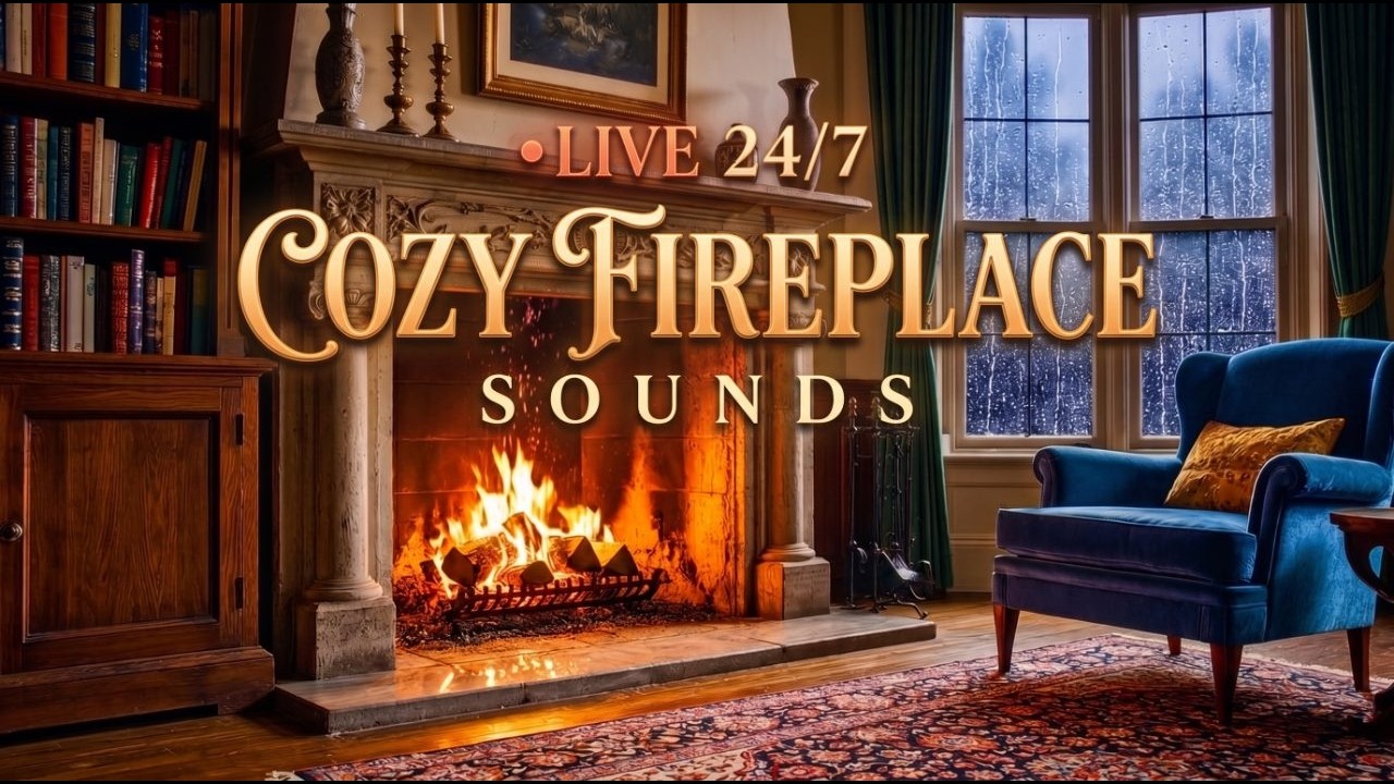 Crackling Fireplace ASMR 🔥 Cozy Vintage Home Ambience for Relaxation ...