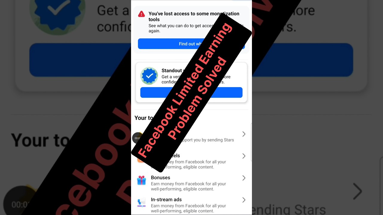 Facebook monetization Limited Problem 