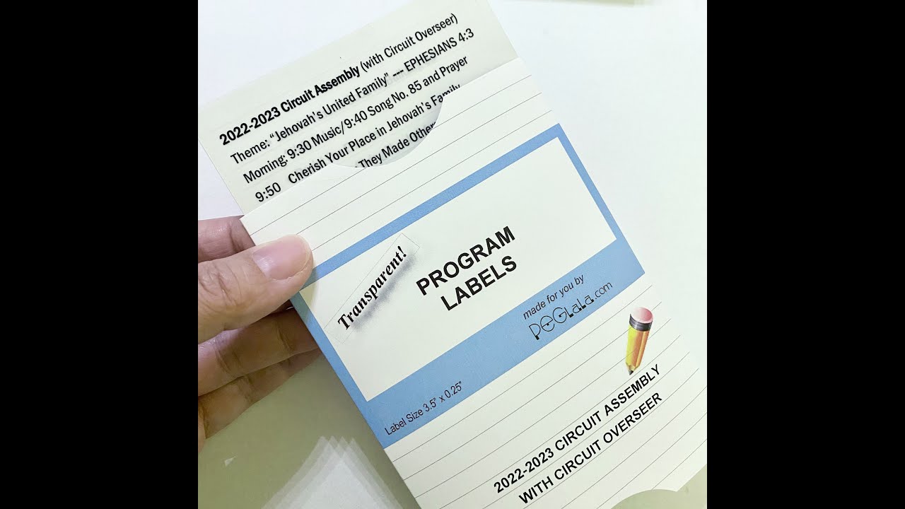 Convention & Assemblies Program Labels for your notebook | PEGlala.com ...