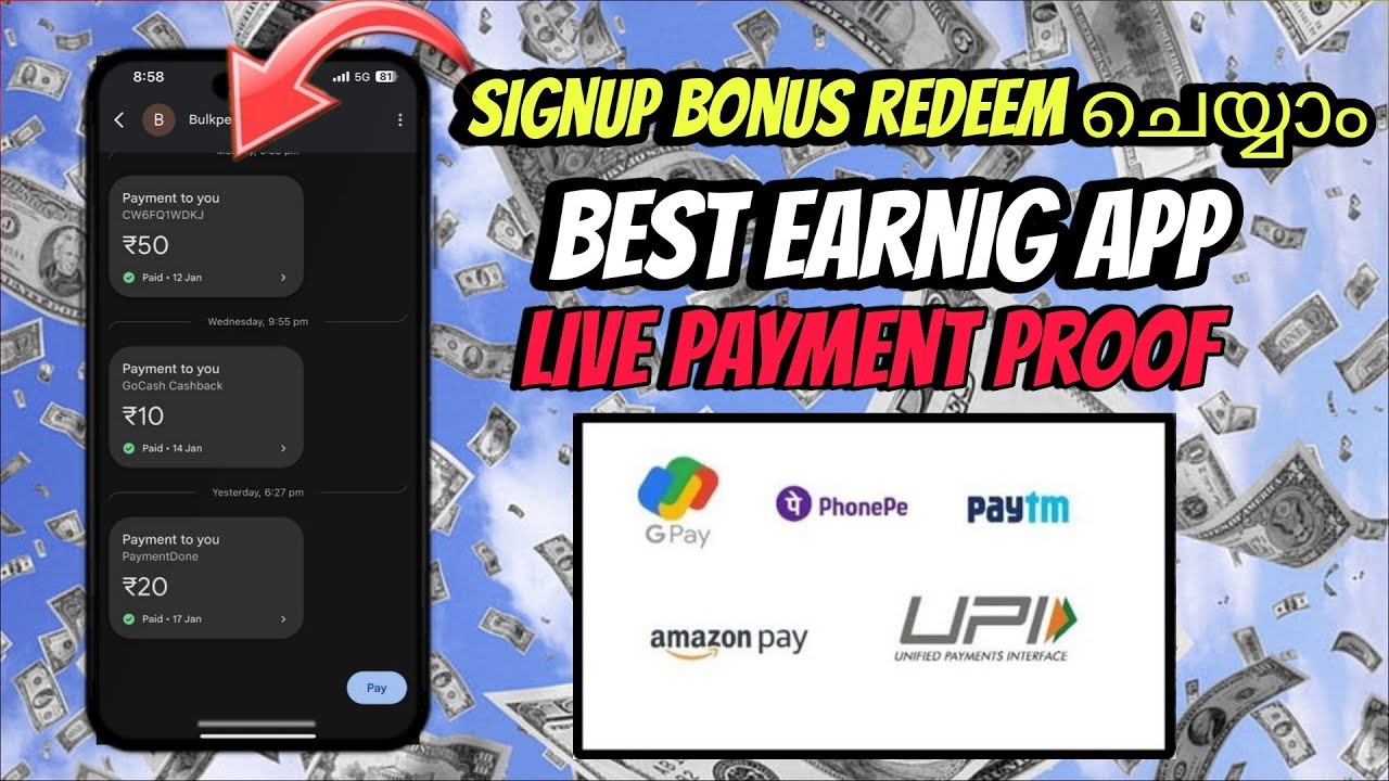Signup bonus redeem ചെയ്യാം 🤩 | new money earning app malayalam 2026 | Money Modder