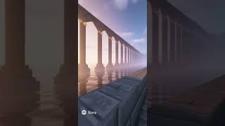 Minecraft Short – The Bridge in the Mist 🌉 | Cinematic Minecraft Architecture | Sora AI