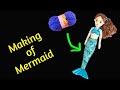 Mermaid Doll With left over Rakhis|Making of Mermaid Dress|Mermaid Doll|Wool Doll|doll hair making