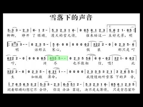 雪落下来的声音/雪落下來的聲音 D调伴奏 (加小节指示，供参考）- instrumental in D with measure marks