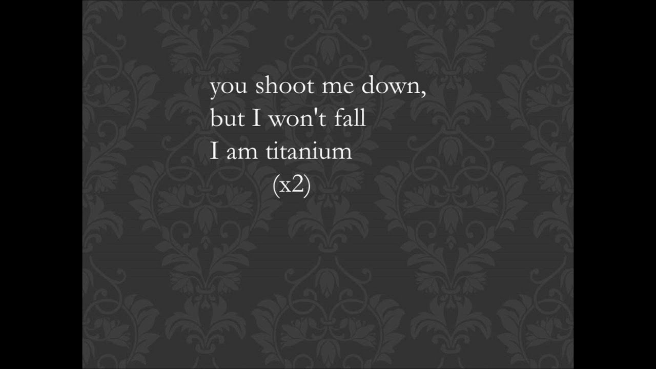 Titanium lyrics YouTube