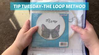 FlossTube #9-Tip Tuesday:How to use the loop method when cross stitching
