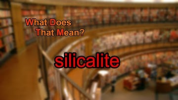 What does silicalite mean?